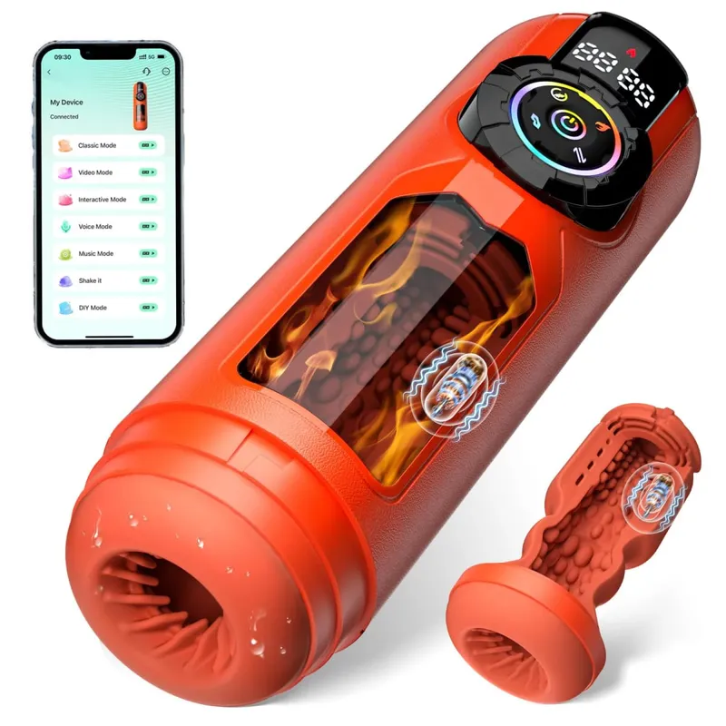 APP-kontroller Herre Automatisk Sugende Masturbator Cup Vibration Støbende Penis Trainer Lomme Pussy Haner Stimulator Sexlegetøj til mænd