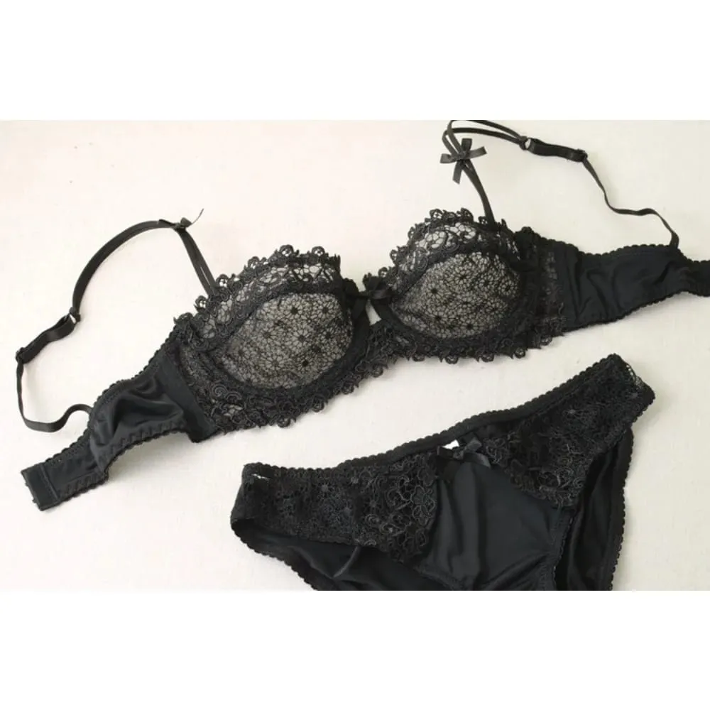 Ensemble de Lingerie d'été en dentelle blanche, soutien-gorge Ultra fin, respirant, maille transparente, Sexy, décolleté en V, Push Up, sans fil, sous-vêtements pour femmes — image 5