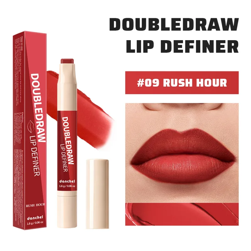 Double Draw Lip Definer 2 In 1 Lip Liner And Lip Gloss Silky Cream Texture Long Lasting Hydrating High Pigment Waterproof Makeup — image 16