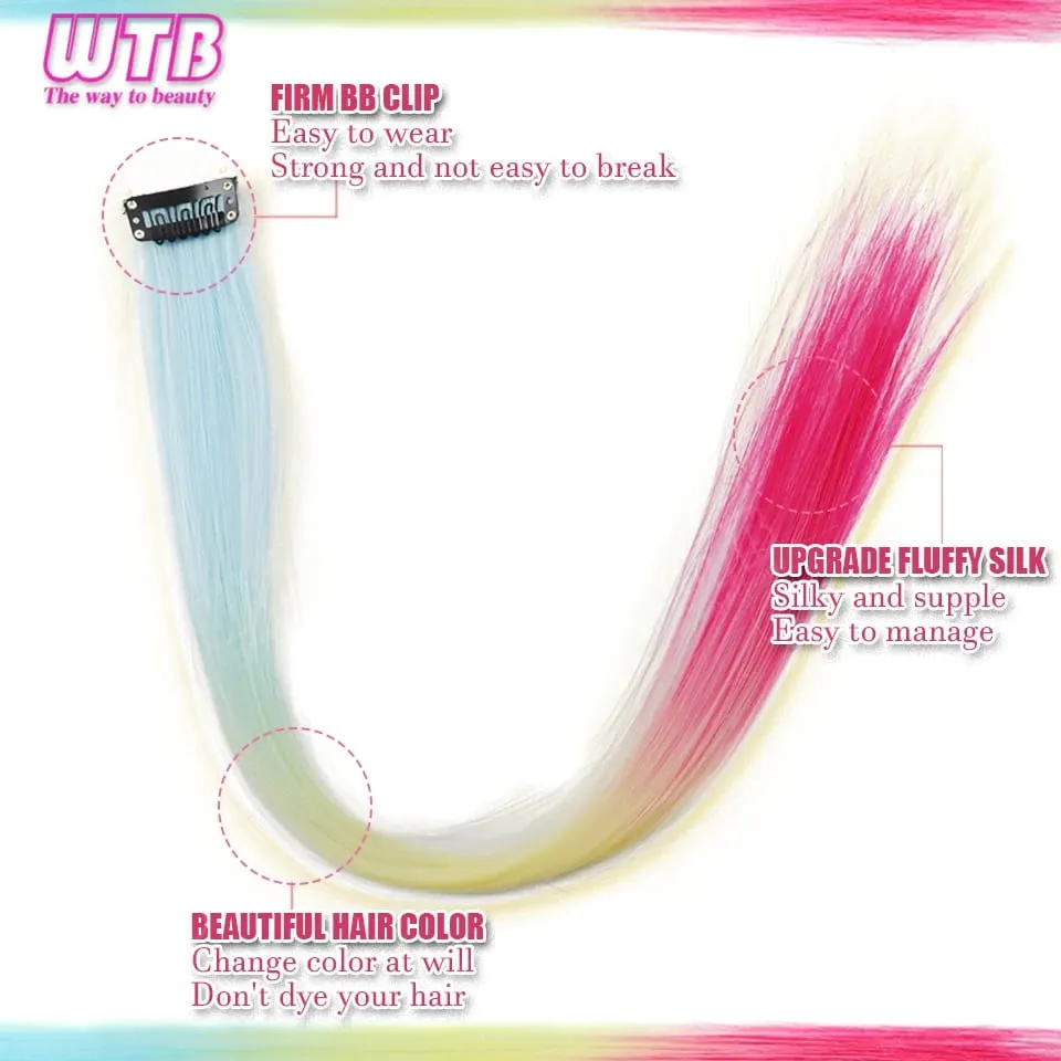 WTB ต่อผมสังเคราะห์สี BB คลิปต่อผมไล่ระดับสีสไตล์ไล่ระดับสีเหมาะสำหรับการสวมใส่ในชีวิตประจำวันของผู้หญิงและวันหยุด — image 4