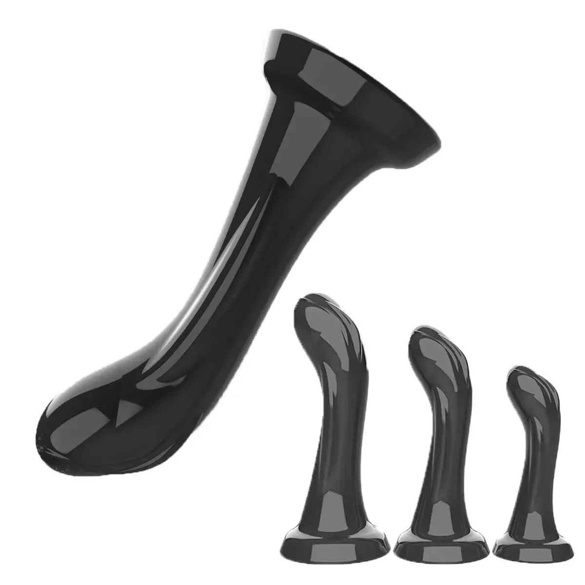 Zakřivené realistické dildo se silnou přísavkou Měkká a flexibilní erotická hračka s bodem G pro ženy Muži Černá Fialová Čirá Živá Dillo — image 2