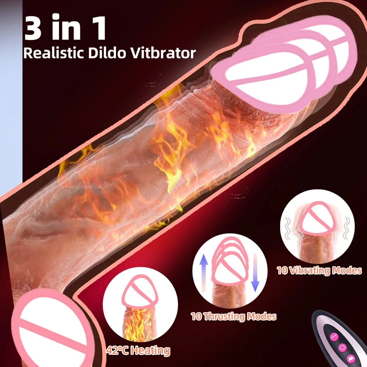 Dicker Dildo-Vibrator für Frauen, realistische Dildos, Penis-Fernbedienung, stoßend, beheizte Vibratoren, Sexspielzeug, Anal-G-Punkt-Stimulatoren