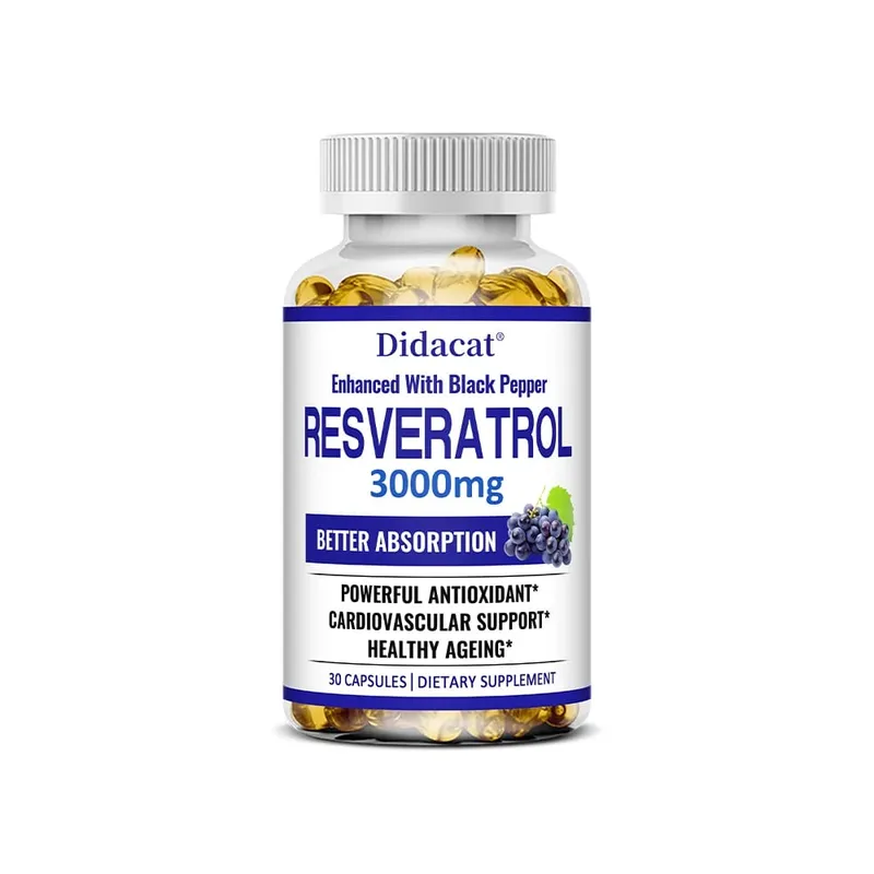 Resveratrol 3000 Mg Antioxidant Supports Brain Immune Joint and Cardiovascular Health Improves Skin Gluten Free Non-GMO