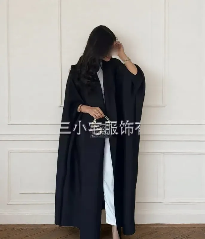 Frauen Falten Miyake Plissee Abaya Langarm Druck Faltbare Kragen Robe Strickjacke Mantel Neue Winter Mode Original Design 2026 — image 23