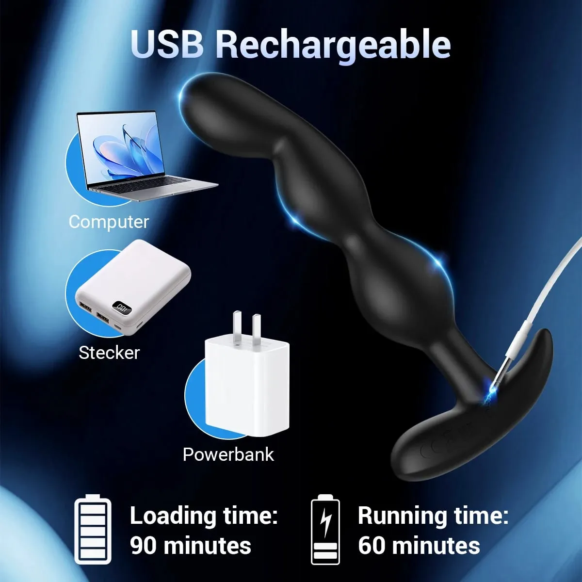 Aplikasi Bluetooth Anal Plug Vibrator untuk Pria Pemijat Prostat Nirkabel Remote Butt Plug Bergetar Mainan Seks Dewasa untuk Wanita Pria Gay — image 4