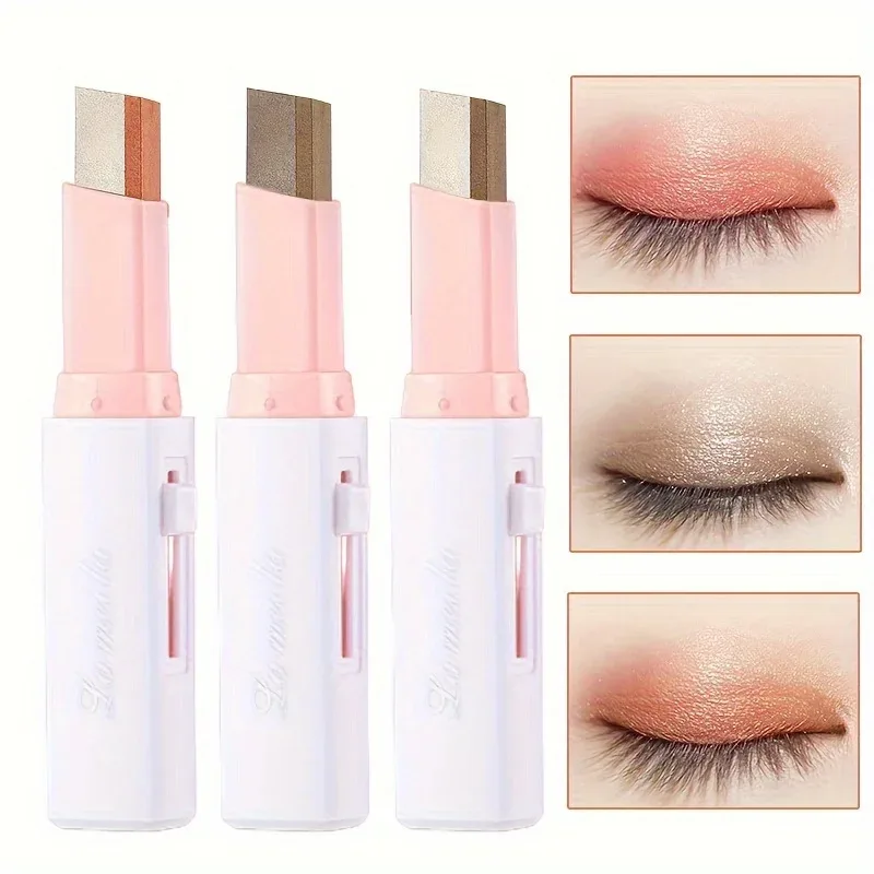 2 in 1 Pearly Highlighter Eyeshadow Stick Makeup Vattenfast Långvarig Glitter Ögonskugga Eyeliner Stick Eyes Makeup Kosmetika