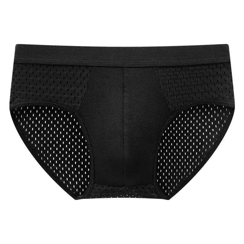 Seluar Dalam Sutera Ais Musim Panas Lelaki Pepejal Boxershorts Seluar Dalam Bernafas Seluar Dalam Buluh Serat Karbon Seluar Dalam Berongga Anti Bakteria