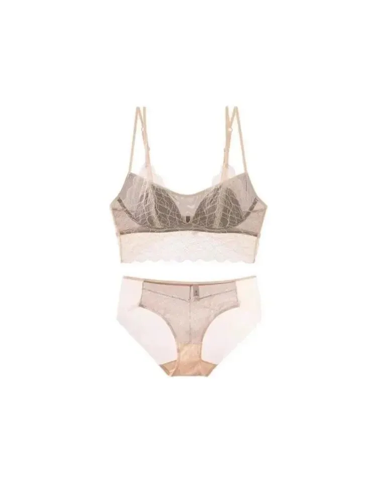 Bralette Renda Seksi Tanpa Berwayar | Bra Piala Segitiga Perancis | Musim Panas Nipis Bernafas untuk Wanita | Slimming Strappy Back Lingerie — image 6