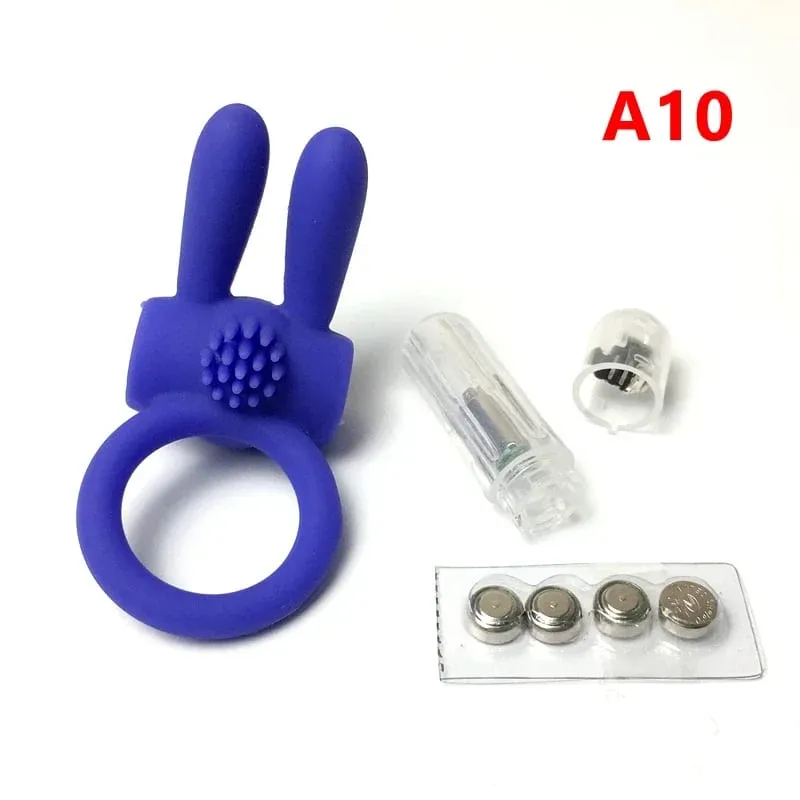 Double Vibrating Cock Ring Vibrator Male Time Delay Dual Ring Penis Sex Toys For Men Prolonging Climax Erotic Adult Sex Products — image 16