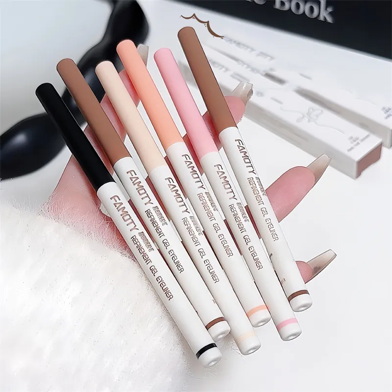 1 unidad de delineador de ojos de gusano de seda, pluma de Gel suave, delineador de ojos mate de larga duración, lápiz de Gel delineador de ojos impermeable, maquillaje coreano de secado rápido — image 5