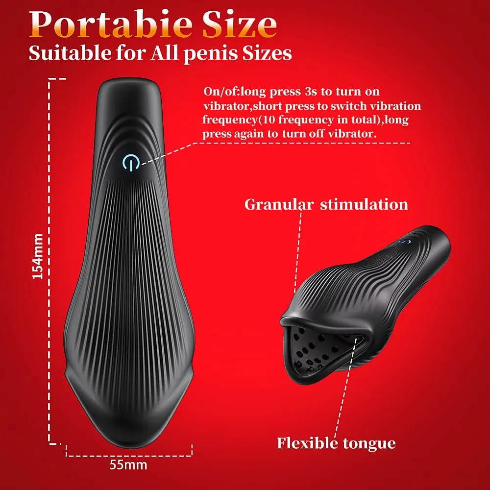ลิ้นสั่นที่มีประสิทธิภาพเลียVibratorชายGlanนวดDelay Stamina Trainer Oral Sex Climax Masturbation Sexของเล่นสำหรับชาย — image 6