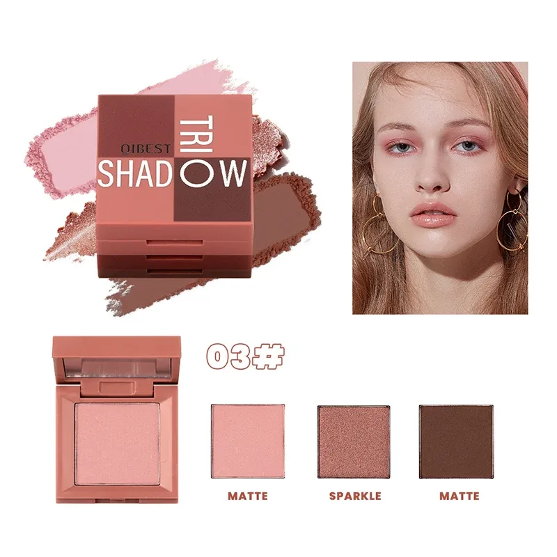 1 kus paleta očních stínů tři v jednom přenosný make-up s matným a lesklým povrchem multifunkční neutrální tón snadno se mísí