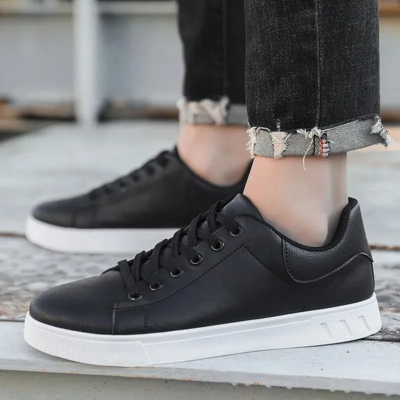 Black Vulcanized Sneakers Men's Flats Comfortable Shoes Lace up Zapatillas Hombre Autumn Spring Fashion Sneakers Plus Size 39-48 — image 6