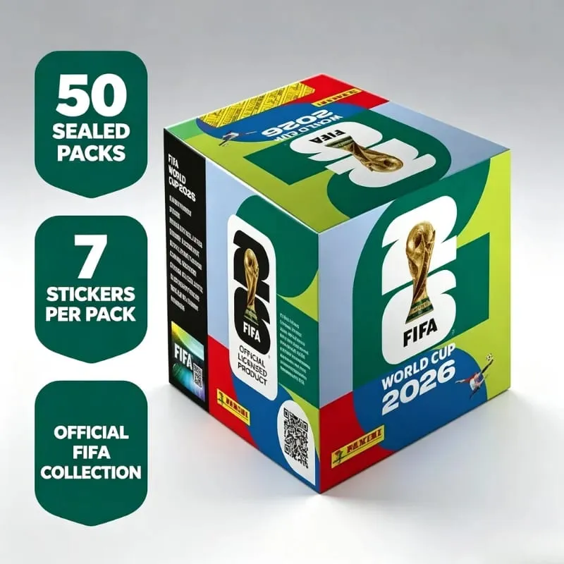 Panini Piala Dunia FIFA 2026 Kotak Pelekat Rasmi Kotak Hobi Dimeterai Pelekat Bola Sepak Koleksi untuk Koleksi Album Peminat Bola Sepak — image 1