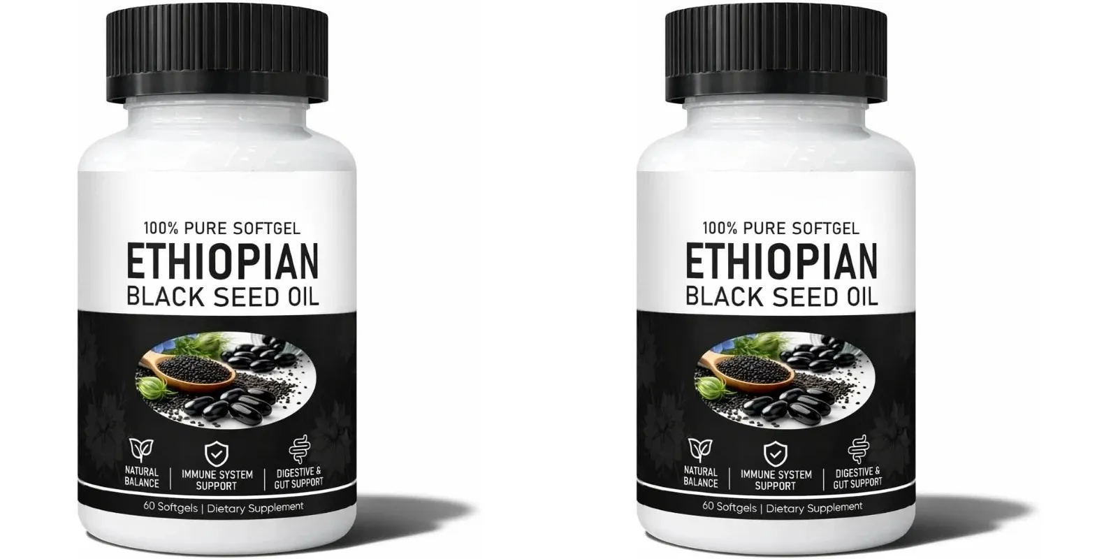 Ethiopische zwarte zaadolie Biologisch koudgeperst immuunsysteemondersteuningssupplement 60 softgels voor gewrichtsgezondheid en antioxidantbescherming