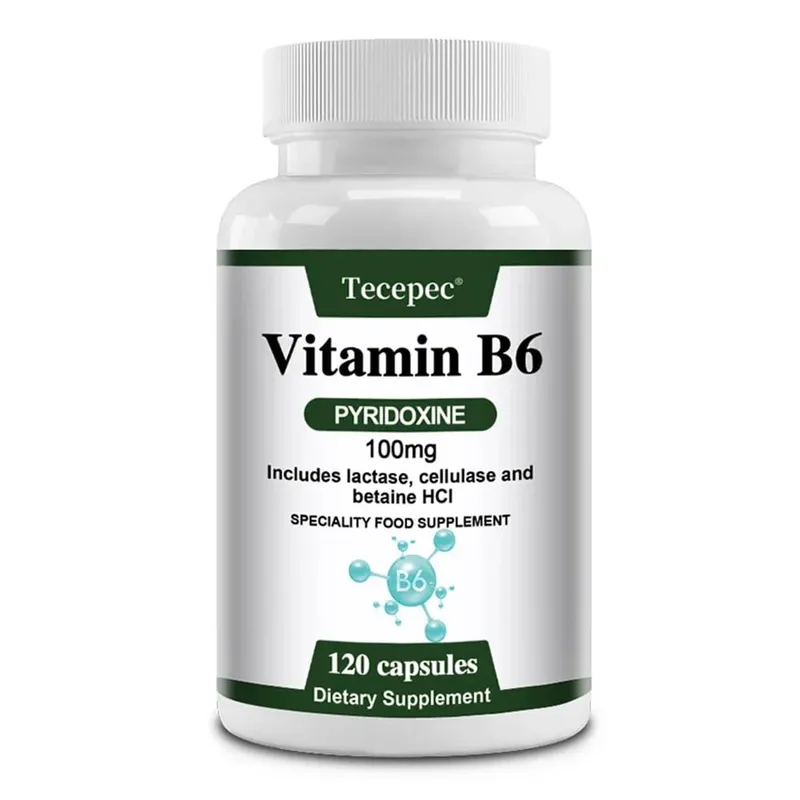 Vitamin B6 Kapsler - Hjernefunktion og hukommelseskoncentration Kardiovaskulær hud Hår Immun ikke-GMO kosttilskud