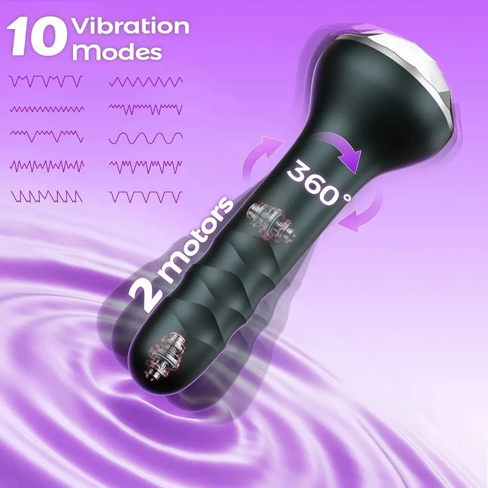 Vibrating Butt Plug Anal Toys Prostate Massager with 10 Vibrating Rotating Beginner-Friendly Anal Plug Sex Toys for Men Women