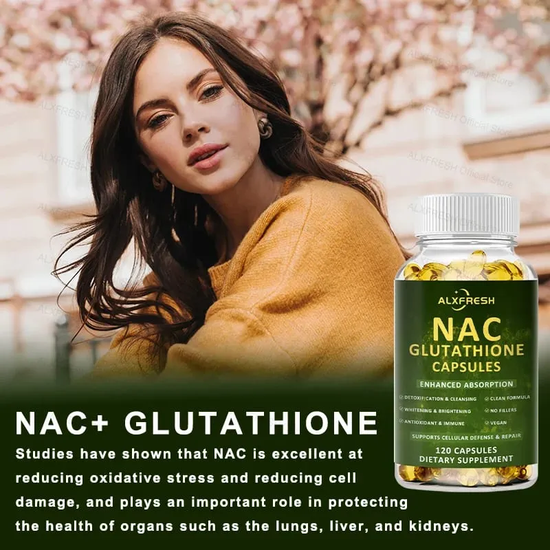 Premium NAC + Glutatione Complex Detox e potenziamento antiossidante con vitamina C | Supplemento per la salute del sistema immunitario a supporto del fegato