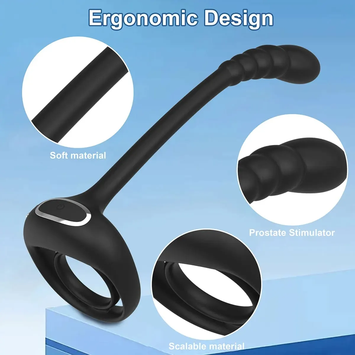 APP di Controllo Remoto Cockring Anello Vibratore per Gli Uomini Testicolo Massaggio Prostata Stimolare Anale Butt Plug Masturbatore Giocattolo Adulto Del Sesso — image 5