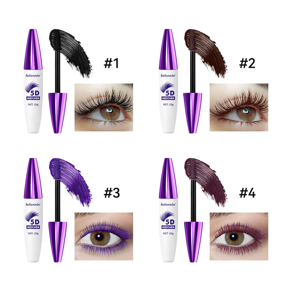 Lakerain 5D มาสคาร่าขนตายาวยาวนาน Intense สีดำกันน้ำ Nourishing Smudge-Proof มาสคาร่าแต่งหน้า — image 5