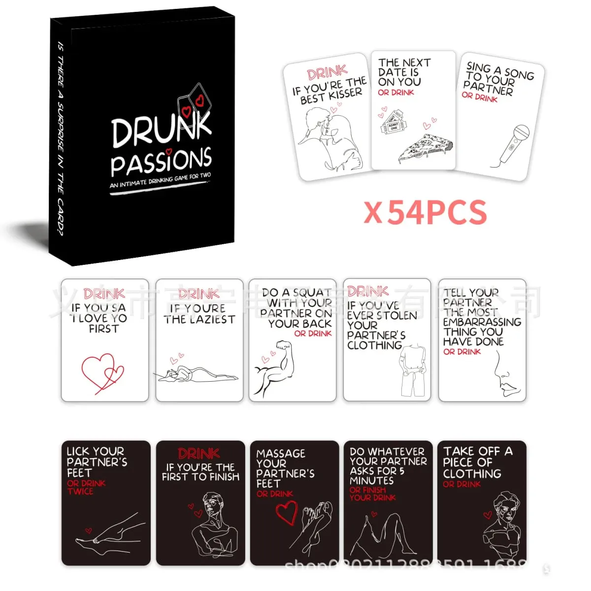 醉酒激情情侶情侶飲酒遊戲塔羅牌甲板棋盤遊戲週年紀念派對樂趣激動人心的浪漫之夜 — image 4