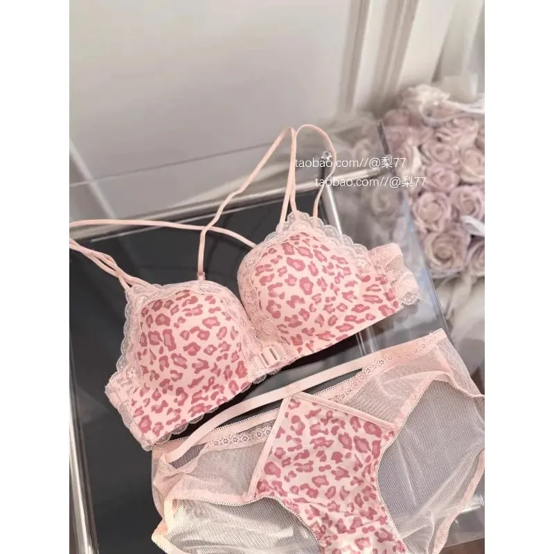 BH-Set mit Leopardenmuster und Knöpfen vorne, Push-Up, zierliche Damen, rückenfrei, sexy Dessous für Partys, Verschönerung der Brust, Größe S-XL — image 6