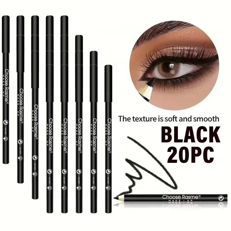 1–20 Stück wasserfeste schwarze Eyeliner-Stifte – wischfest, langlebig und anfängerfreundlich, glattes, hochpigmentiertes Punk-Augen-Make-up — image 13