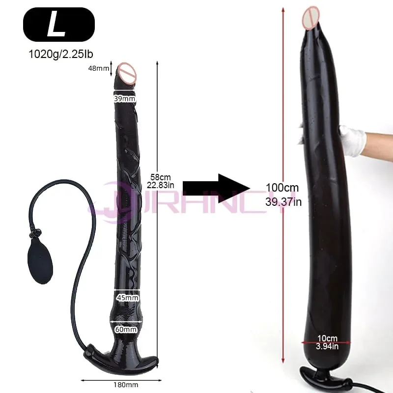 Super lange 100 cm oppustelige anal dildoer Flydende silikone Kæmpe Butt Plug dybdegående rektal udvidelse prostata massage BDSM sexlegetøj — image 8