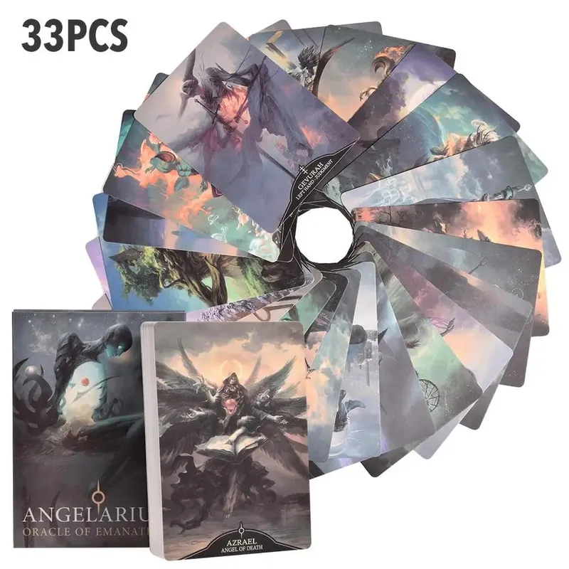 เวอร์ชันภาษาอังกฤษคุณภาพสูง Angelarium Oracle of Emanations การ์ดเกมความบันเทิงสำหรับครอบครัว PDF เกมตาราง — image 1