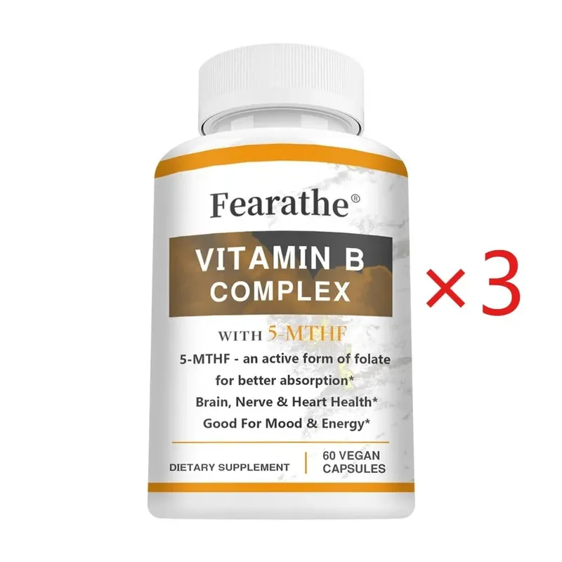 Integratori del complesso di vitamina B (B12 B1 B2 B3 B5 B6 B9 acido folico e biotina) Supporto immunitario per il cervello e l'energia — image 10