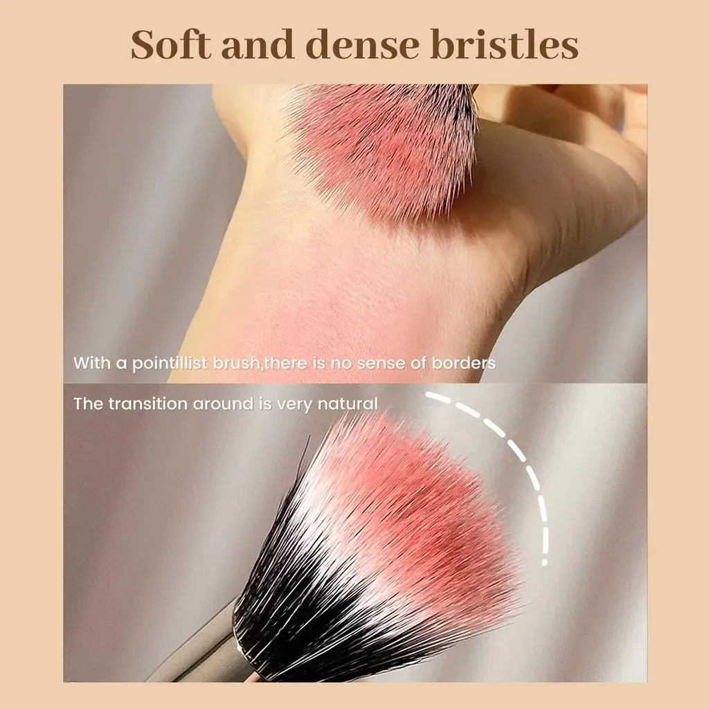 1PC Berus Blush Stippling Berus Campuran Berus Mekap Bulu Lembut Berus Penyerlah Penyerlah Profesional Alat Kosmetik Wanita — image 3