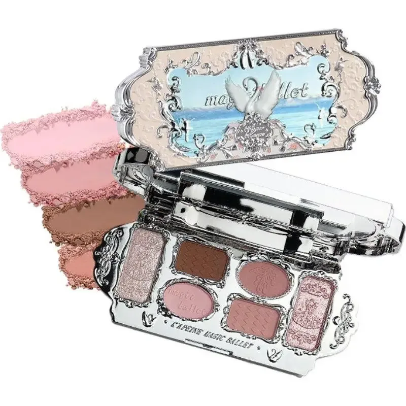 Palette de fard à paupières de Ballet magique, Palette de fard à paupières de Ballet de cygne, mat, fin, scintillant, perle, pour le visage, paillettes
