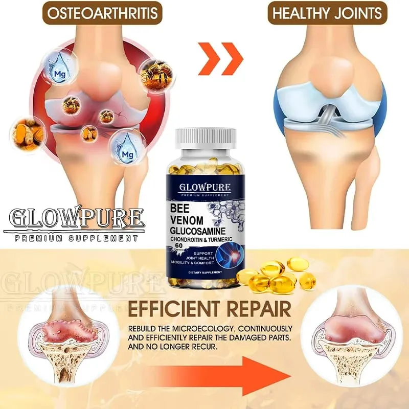 Bee Venom Extract Glucosamine & Turmeric Capsules for Joint & Muscle Health Enhanced Mobility Flexibility Comfort Supplement — image 5