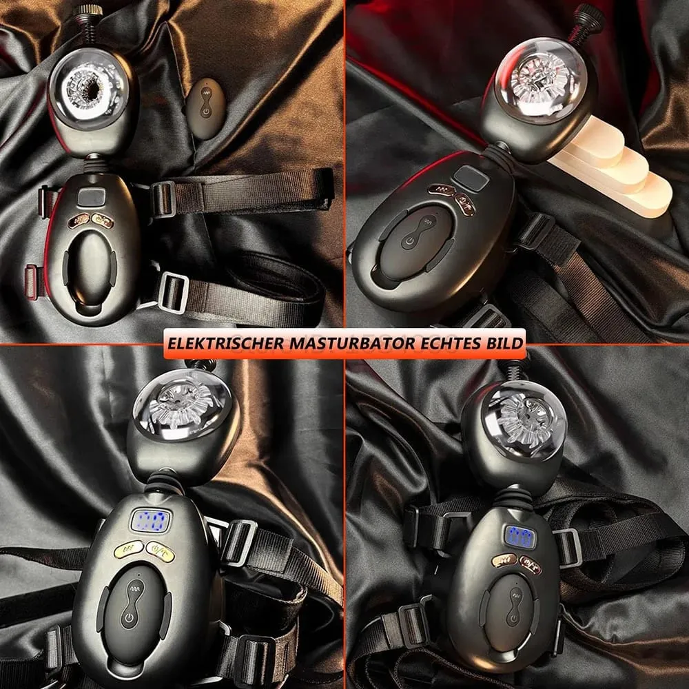 Masturbador masculino vibratorio de empuje automático con cinturón portátil Control remoto manos libres pene Stroker juguetes sexuales para hombres adultos — image 6
