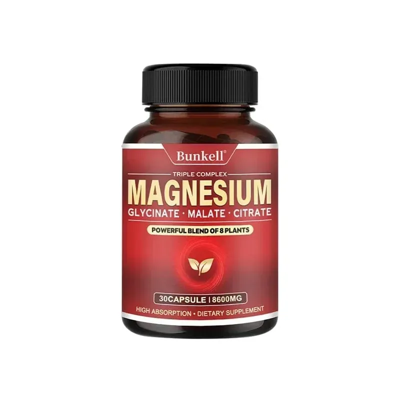 Magnesiumcomplex - Magnesiumglycinaatmalaatcitraat - Bevordert de energie en de gezondheid van de slaapbotten. Glutenvrij en niet-GMO