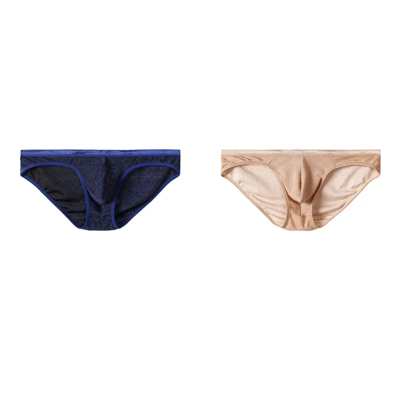 Herren-Höschen aus Eisseide, dreieckig, sexy, U-förmig, dünne Slips, atmungsaktives Mesh, niedrige Taille