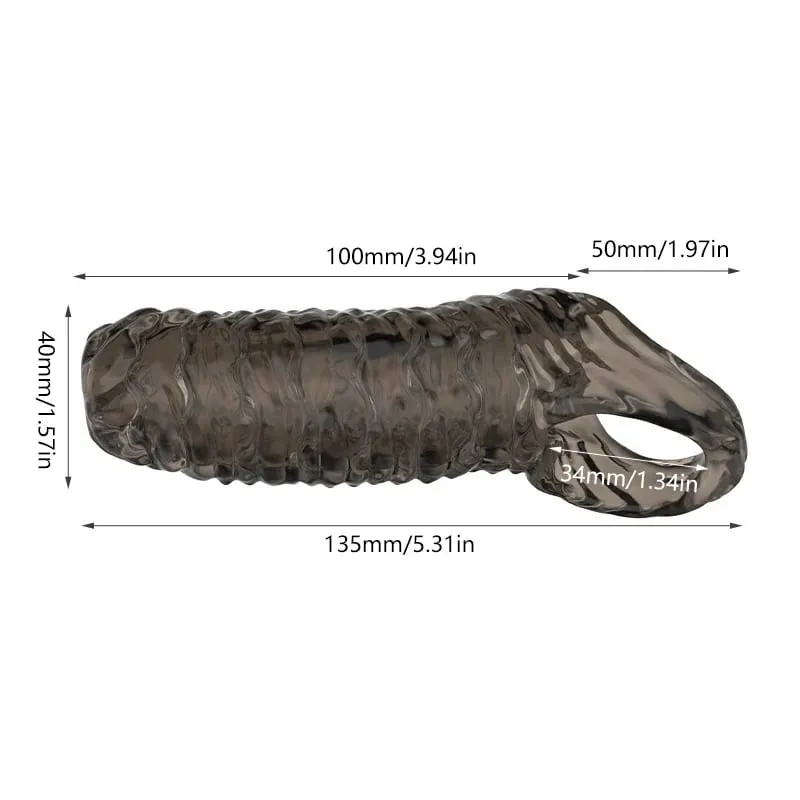 แหวนอวัยวะเพศชายชายสมจริงอวัยวะเพศชายExtender CockแขนขยายDelay Ejaculation CockแหวนReusable Sex Toy — image 6