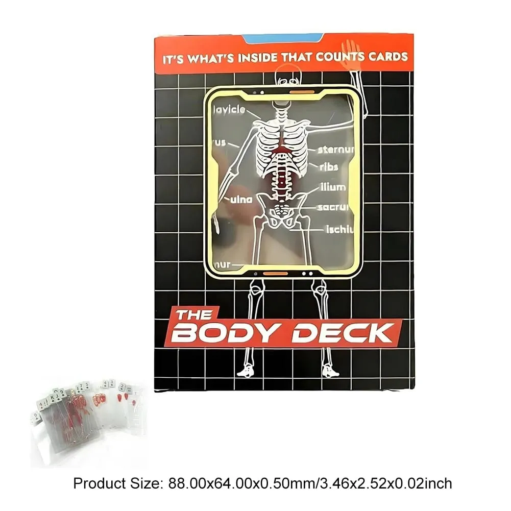 Body Deck 52 fogli di carte da gioco Interessanti carte da gioco di anatomia umana Esame fisico Carta medica Insegnanti Studenti — image 6