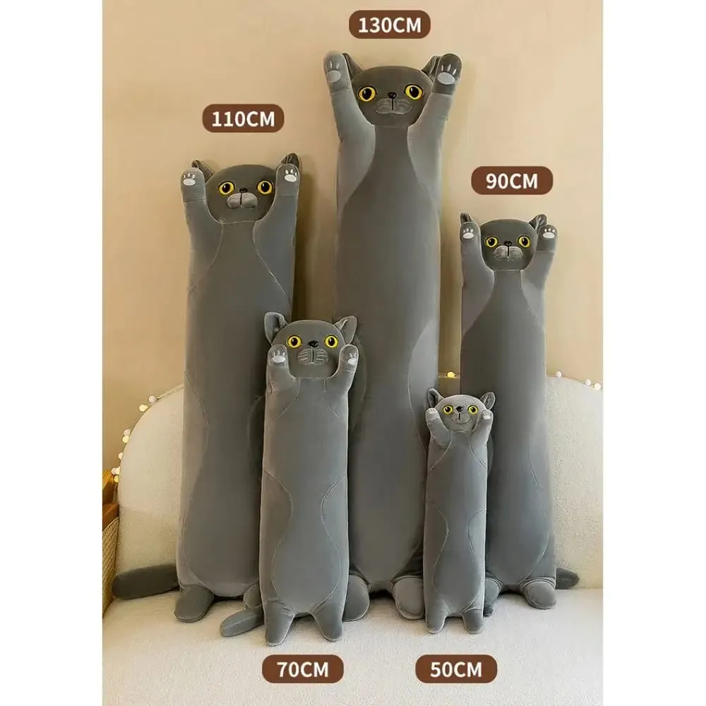 Mainan Mewah Kucing Lucu 50/70Cm Bantal Tidur Panjang Indah Dekorasi Rumah Boneka Hewan Kreatif Lembut — image 5