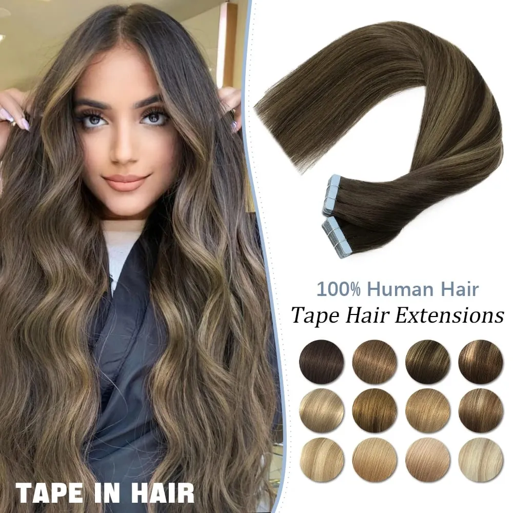 Remy egyenes szalag emberi hajhosszabbításhoz 20 db Omber szőke szalag hajhosszabbításhoz Skin Weft természetes haj 14-24 hüvelykes láthatatlan — image 1