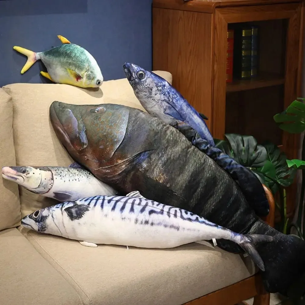 Simulasi Kapas PP Ikan Laut Sumbat Ikan Laut Lembut Sumbat Saury Ikan Salmon Bantal Tidur Gadis Hadiah Krismas — image 2