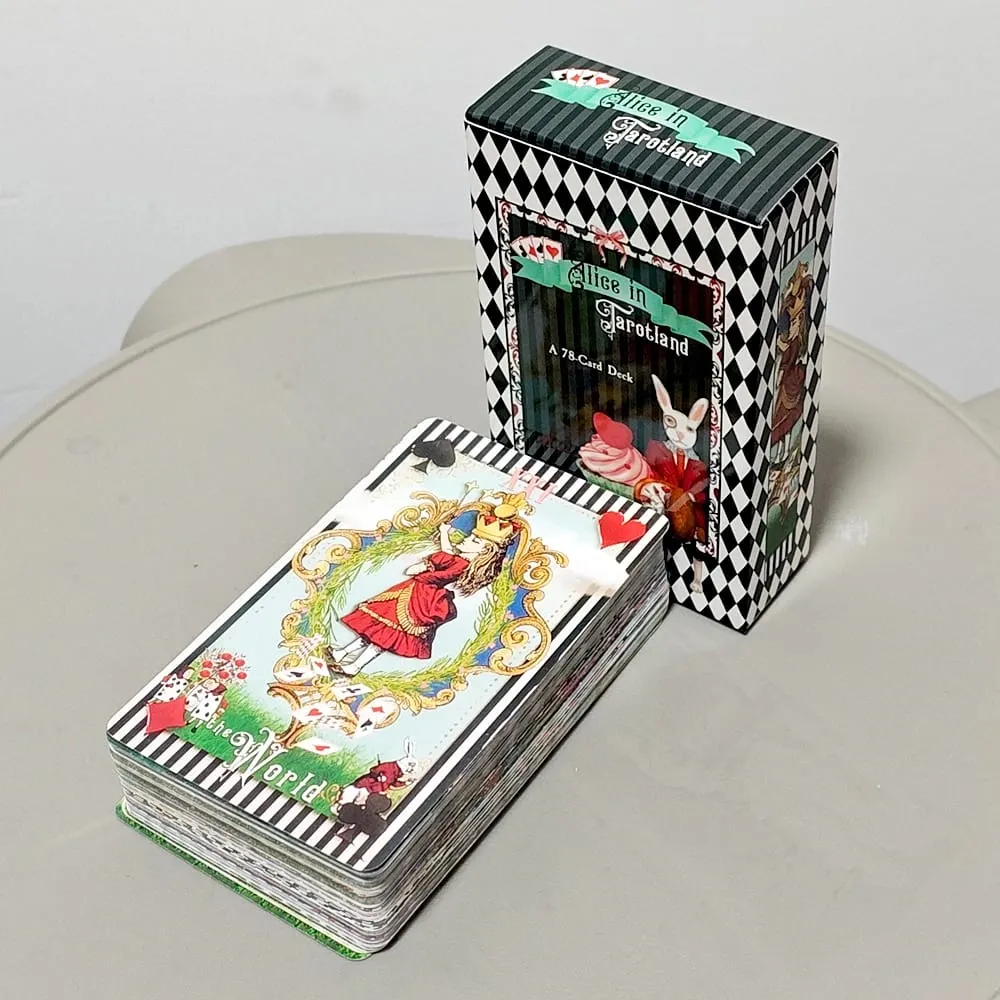 Alice in Tarotland: A Whimsical 78-Card Journey Down The Rabbit Hole – Classic Tarot Deck 10.3*6cm