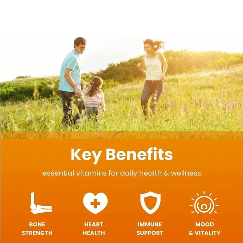 Vitamin D3+K2-Kapseln – zur Regulierung des Kalziumstoffwechsels, Förderung der Gesundheit von Knochen, Herz und Immunsystem