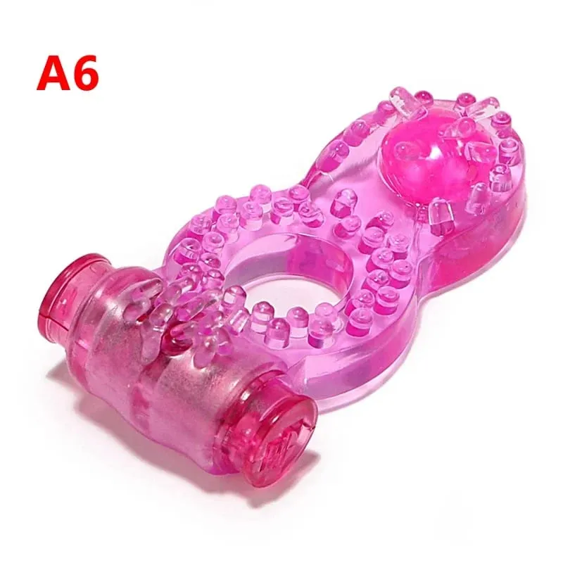 Double Vibrating Cock Ring Vibrator Male Time Delay Dual Ring Penis Sex Toys For Men Prolonging Climax Erotic Adult Sex Products — image 9