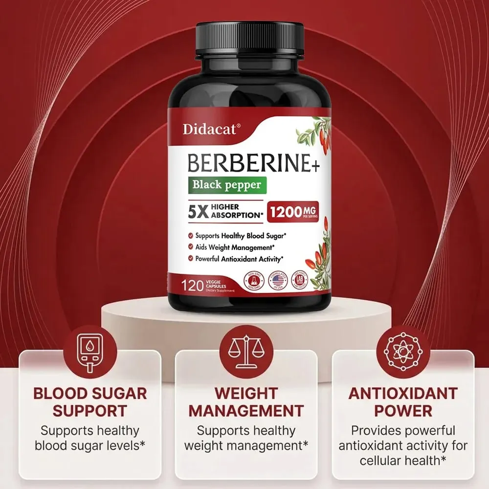 แคปซูลเสริม Berberine พรีเมี่ยม 1200 MG รองรับระบบภูมิคุ้มกันหัวใจและหลอดเลือดสุขภาพหัวใจและระบบทางเดินอาหาร — image 4