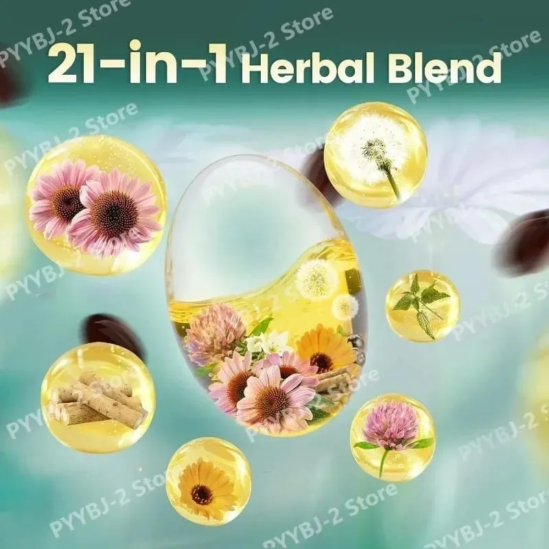 Sistem Kapsul Drainase Limfatik 21 in 1 4275mg Mendukung 240 Gel Lunak dengan Campuran Herbal dan Dandelion Burdock & Kunyit — image 5