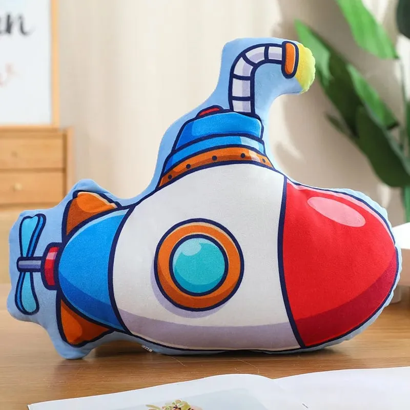 Trasporto pubblico colorato peluche cuscino imbottito escavatore moto serbatoio aereo divano decorazione della stanza cuscino uomini presenti — image 17