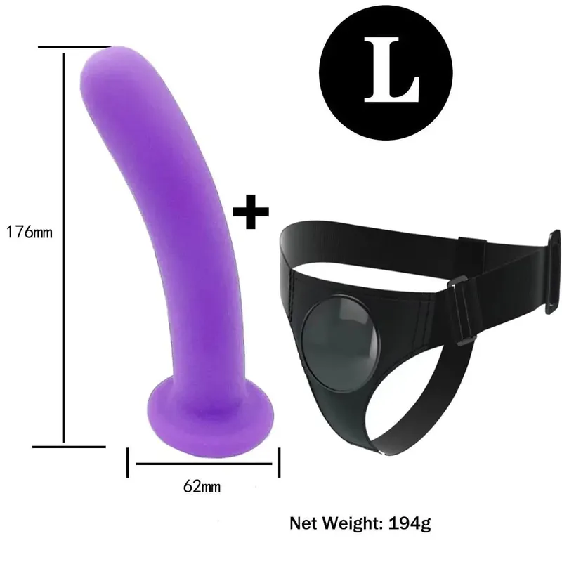 Justerbar silikonestrop på dildo-sele med stærk sugekop Slank buet binding Dildo Bærbart sexlegetøj til kvinder Mænd Cou — image 10