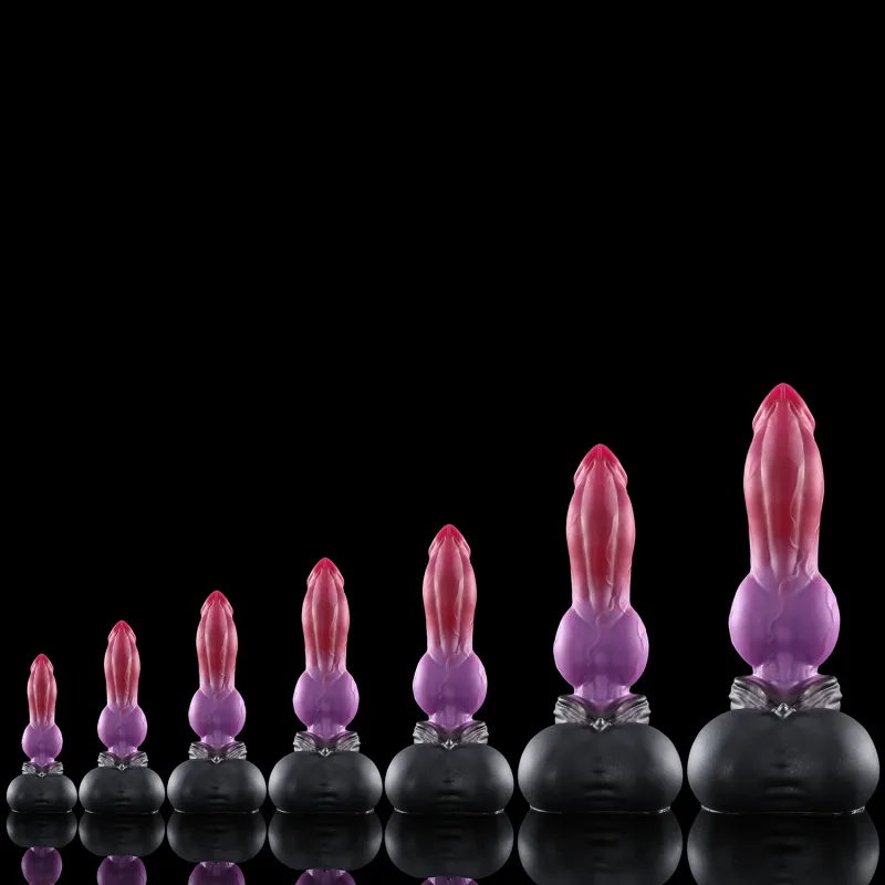 Nothosaur Ungu Merah Realistik Palam Dubur Besar Palam Punggung Fantasi Haiwan Dildo Urut Dubur Dilator Penerokaan Sensual Mainan Seks — image 5