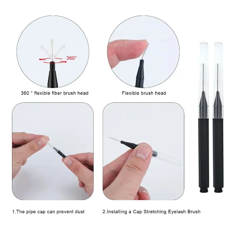 5/10/50PCS 미니 눈썹 브러쉬 눈썹 파마 브러쉬 일회용 눈썹 리프팅 브러쉬 구부릴 수있는 마이크로 속눈썹 브러쉬 애플리케이터 도구 — image 3